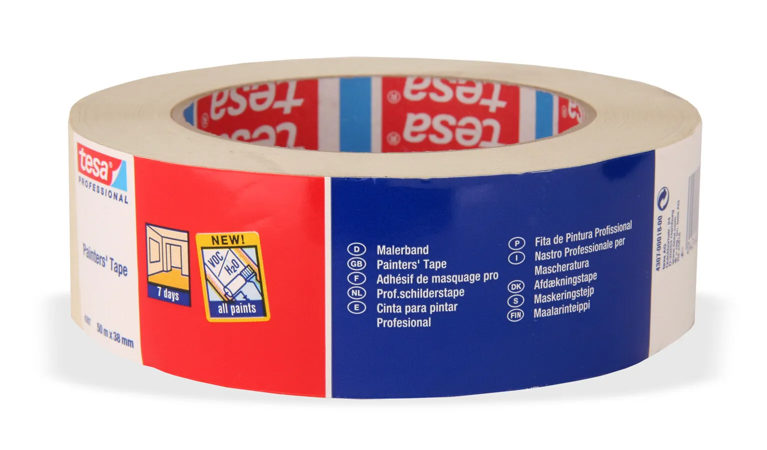 Maskeringstejp, standard, 38 mm x 50 m