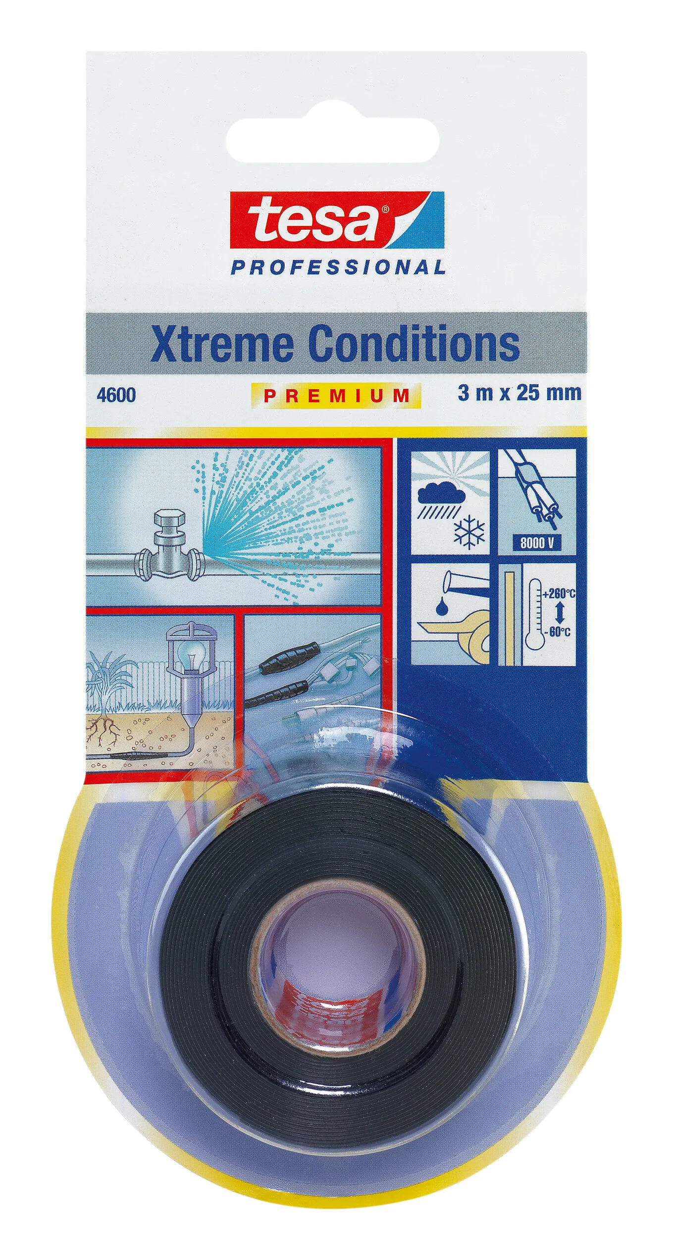 Silikontejp 4600 Xtreme Conditions, 25 mm, 3 m, svart