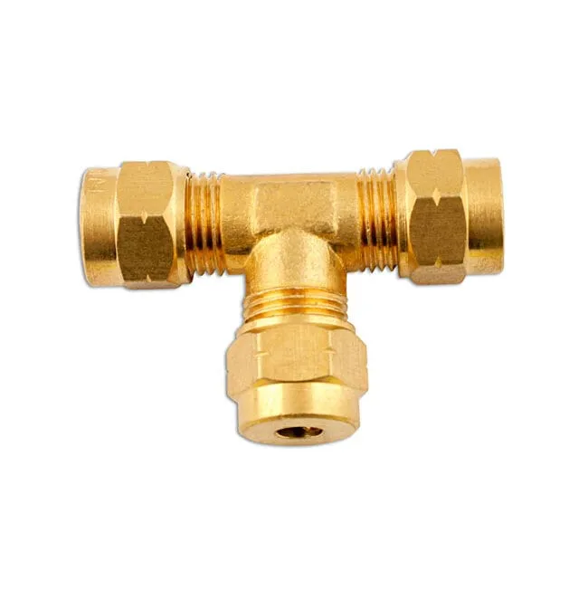 T-koppling mässing, 4 mm, 5 st