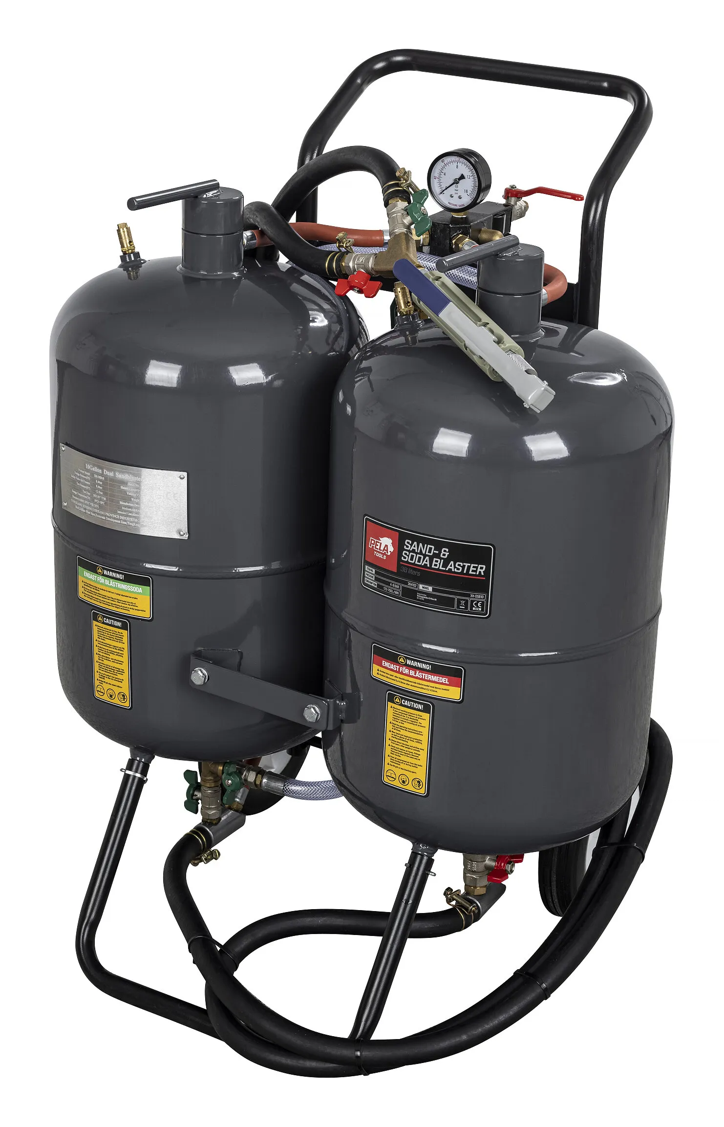 Sand- & sodabläster, 38 liter