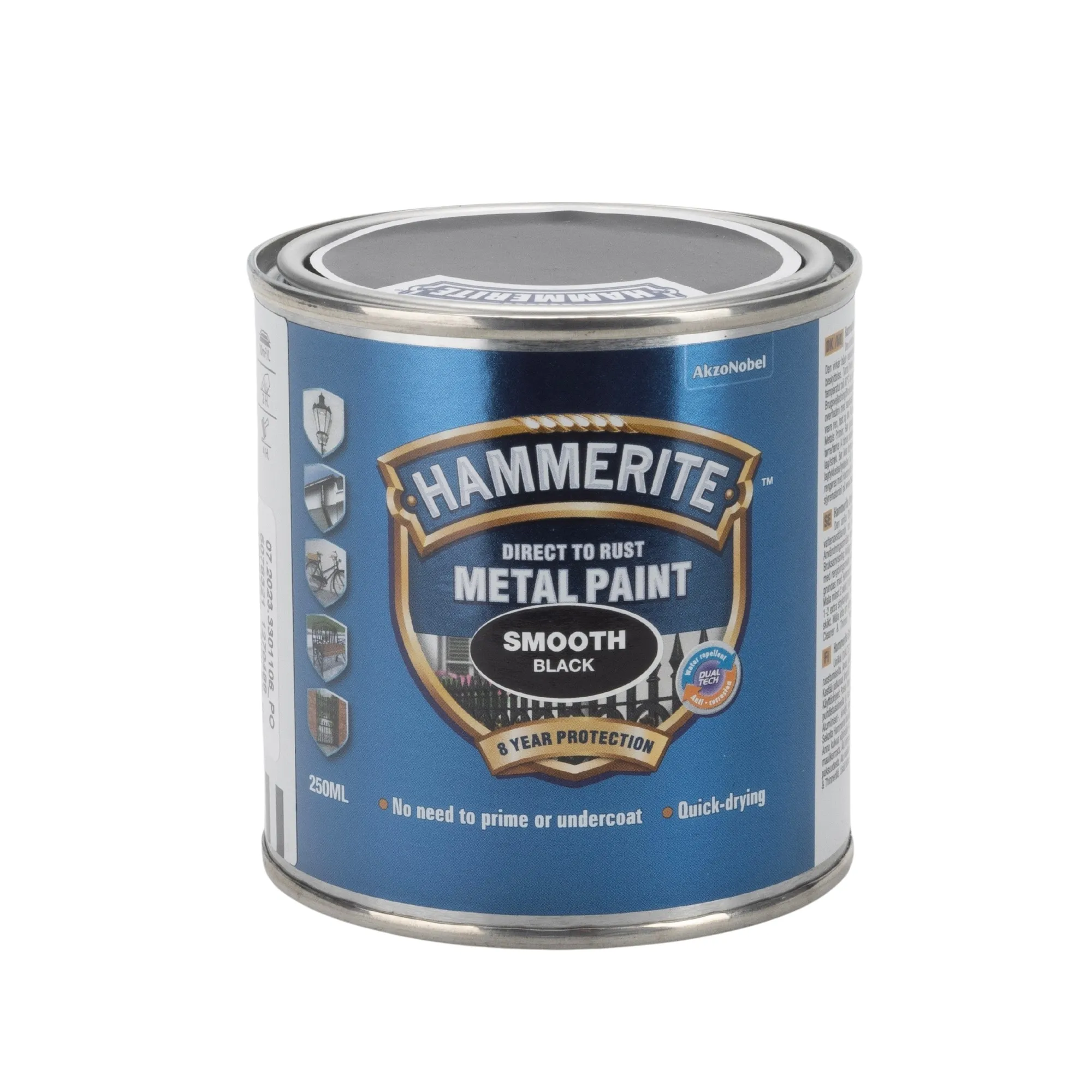 Hammarlack slät blank svart, 250 ml