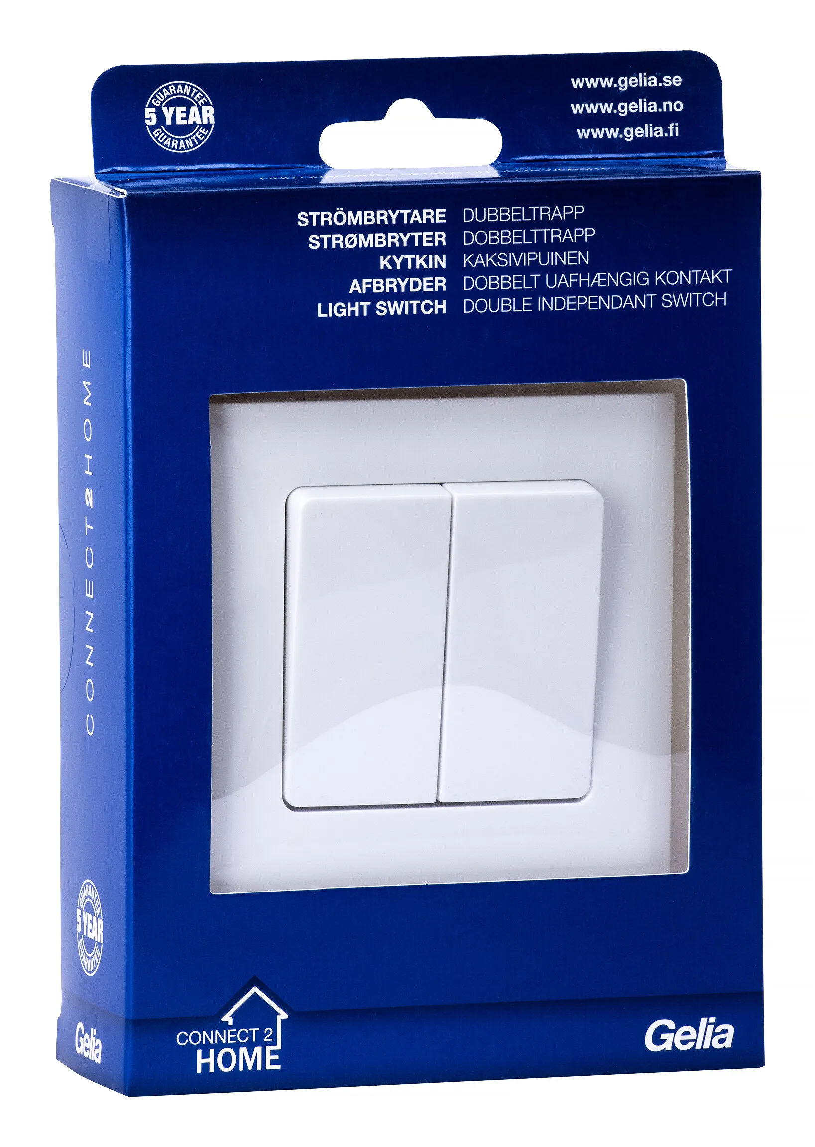 Strømbryter D-trapp, innfelt, Connect 2 Home
