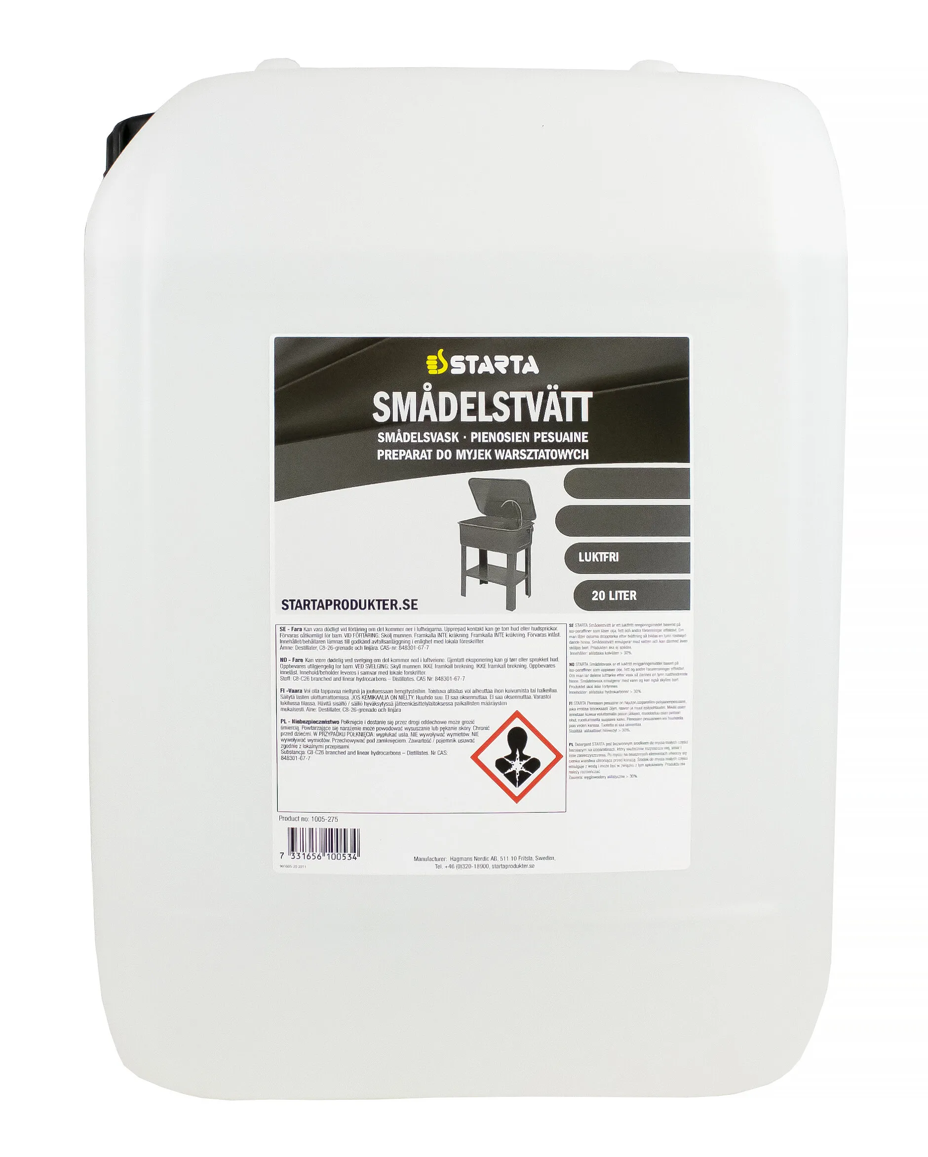 Smådelstvätt, 20 L