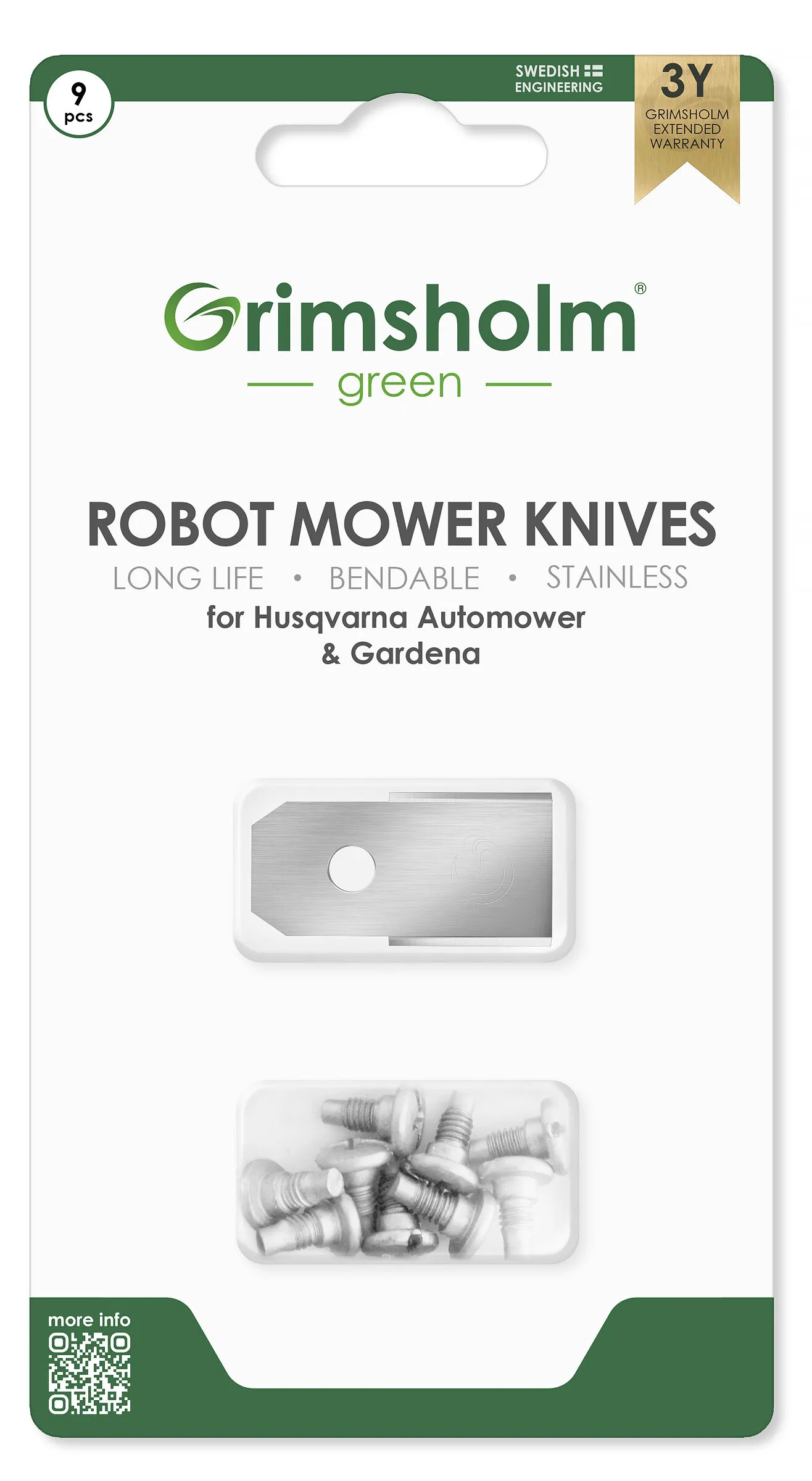 Knivar till robotgräsklippare, 9-pack