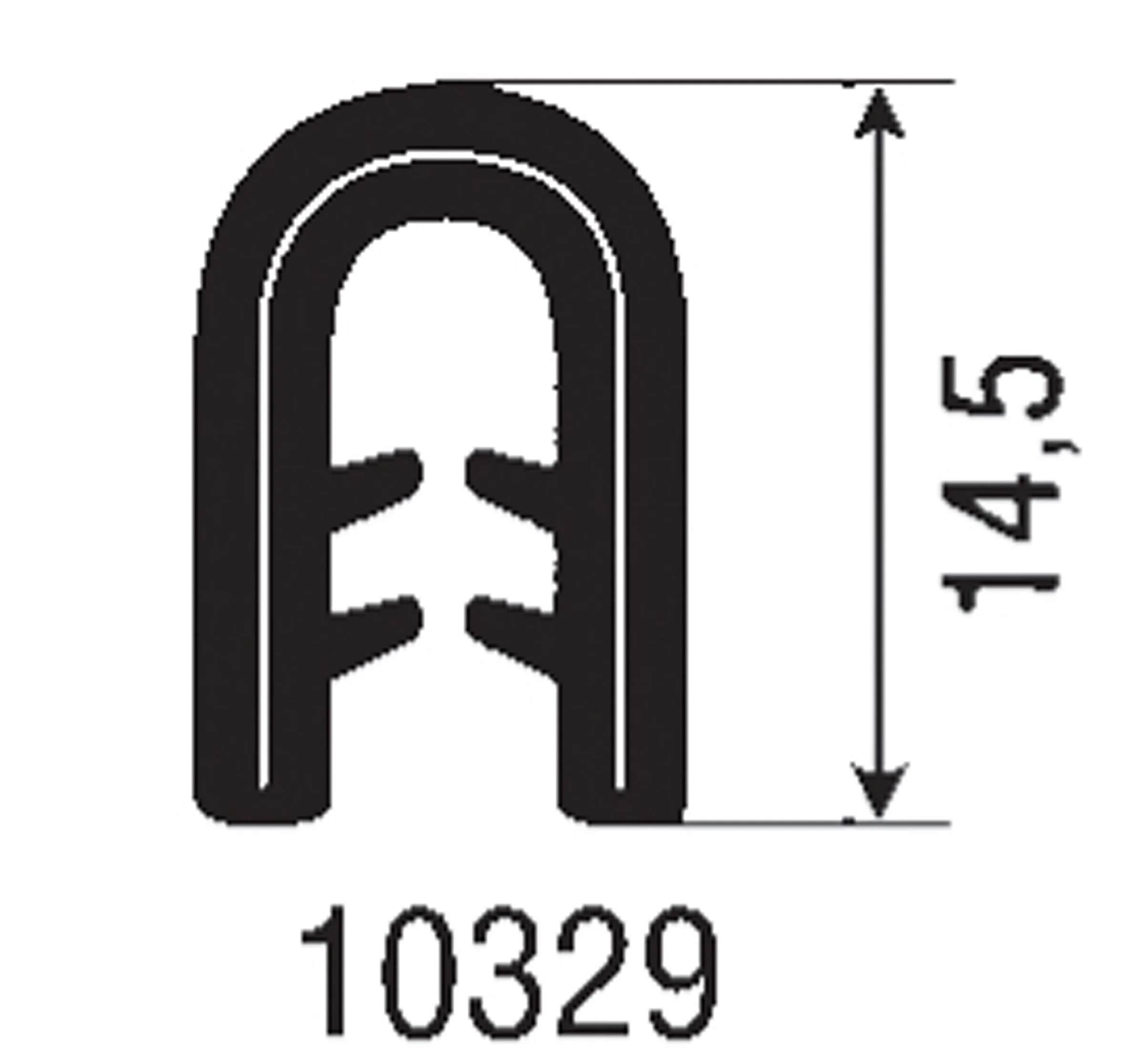 Clipslist svart 1-3 mm, metervara