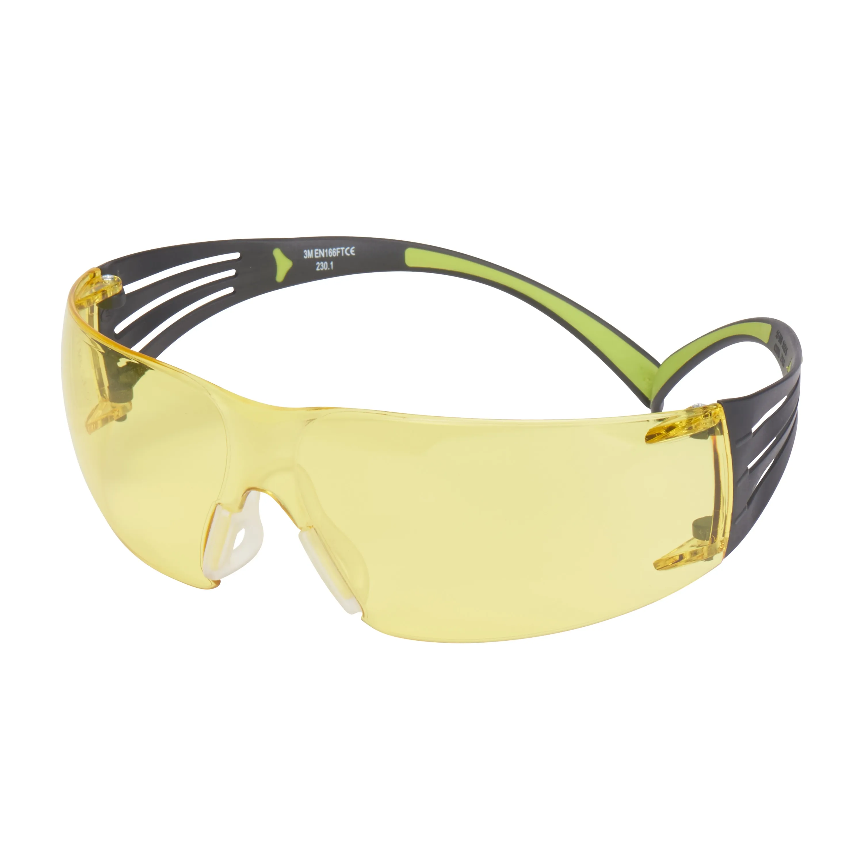 Skyddsglasögon SecureFit 400, gul reptålig anti-fog lins, svart/grön båge, SF403AS/AF-EU