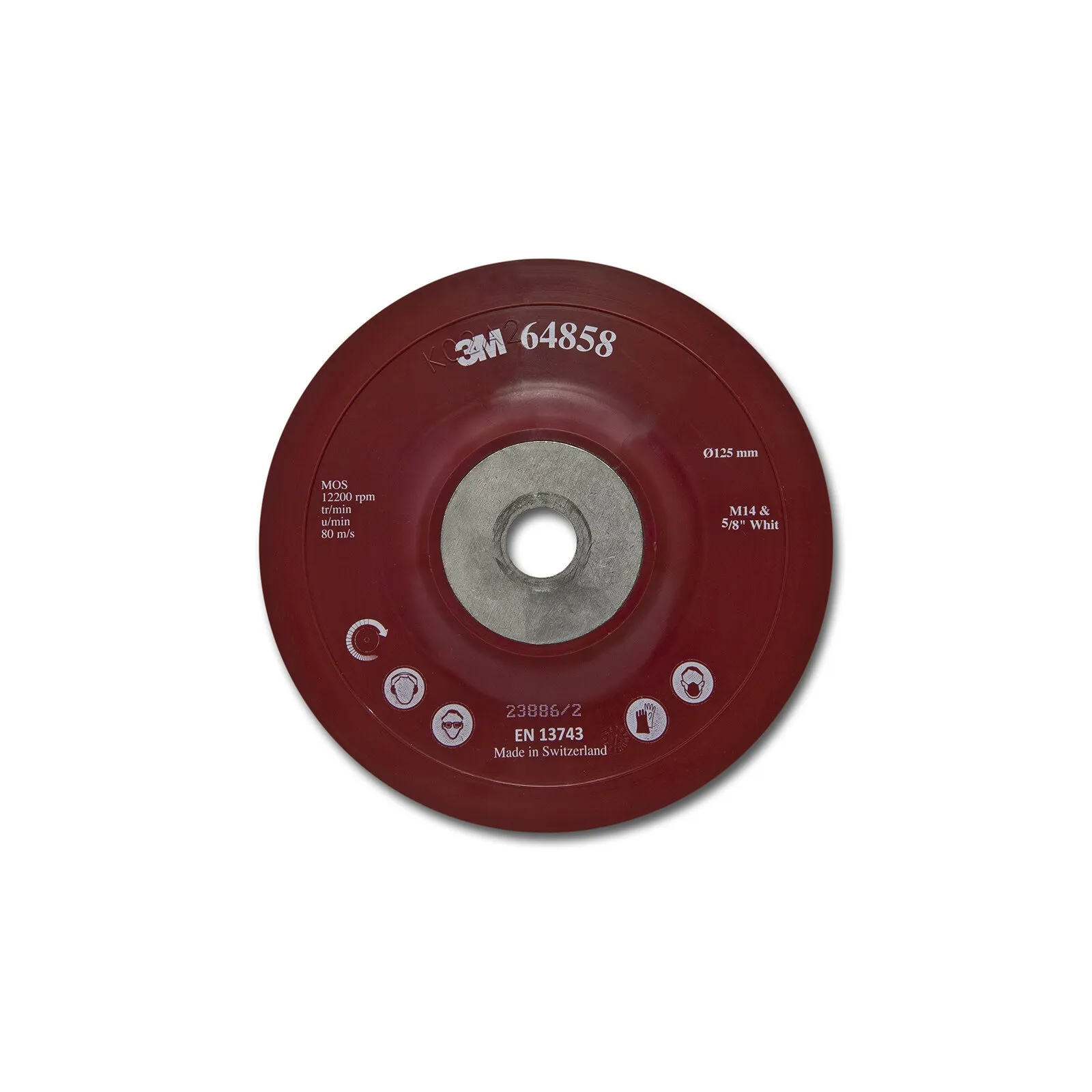 Støtteplate til fiberrondell, 125 mm