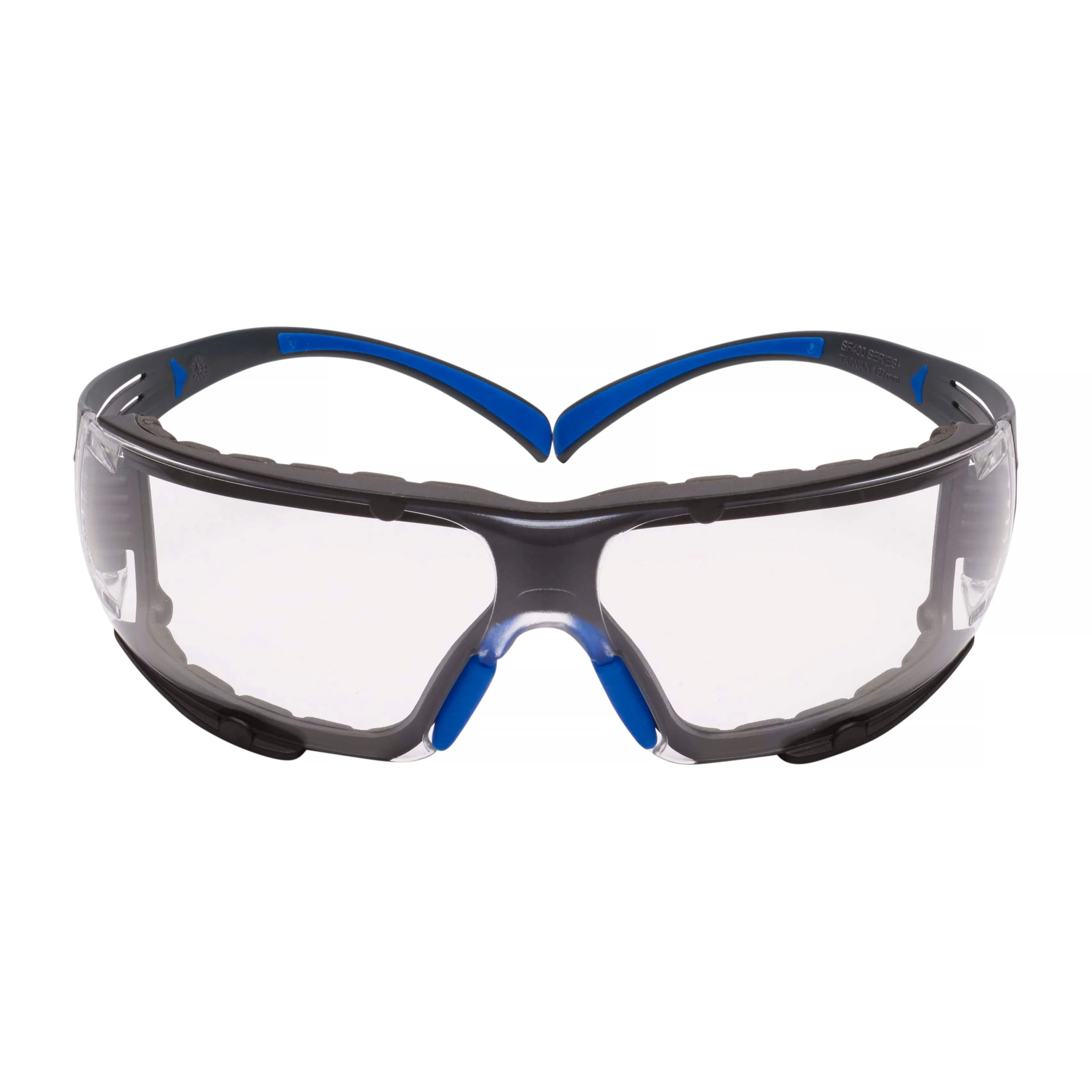 Skyddsglasögon SecureFit 400, klar lins med reptålig anti-fog-beläggning, blå/grå båge med skum, SF401SGAF-BLU-F-EU