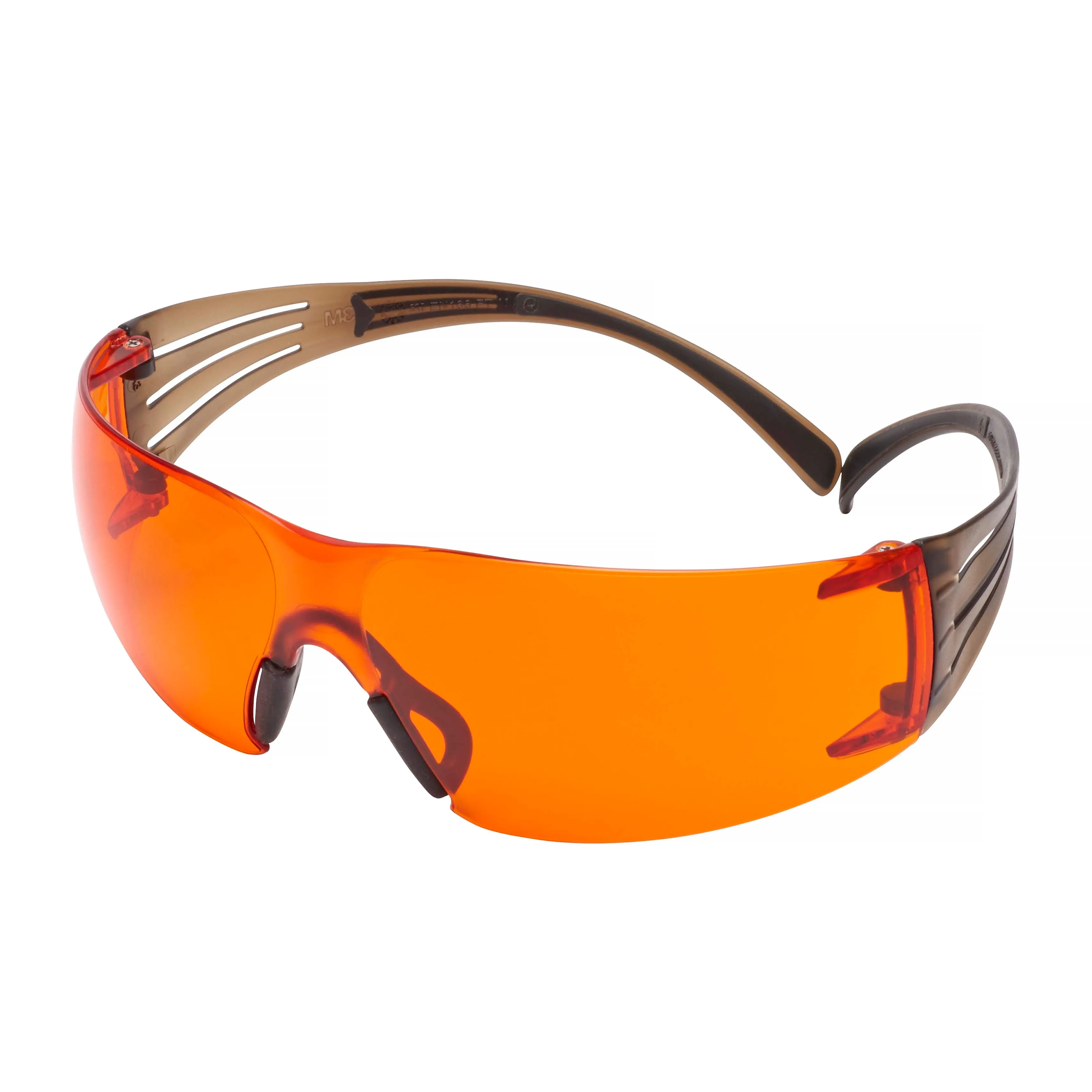Skyddsglasögon SecureFit 400, orange lins med reptålig anti-fog-beläggning, svart/brun båge, SF406SGAF-BLA-EU
