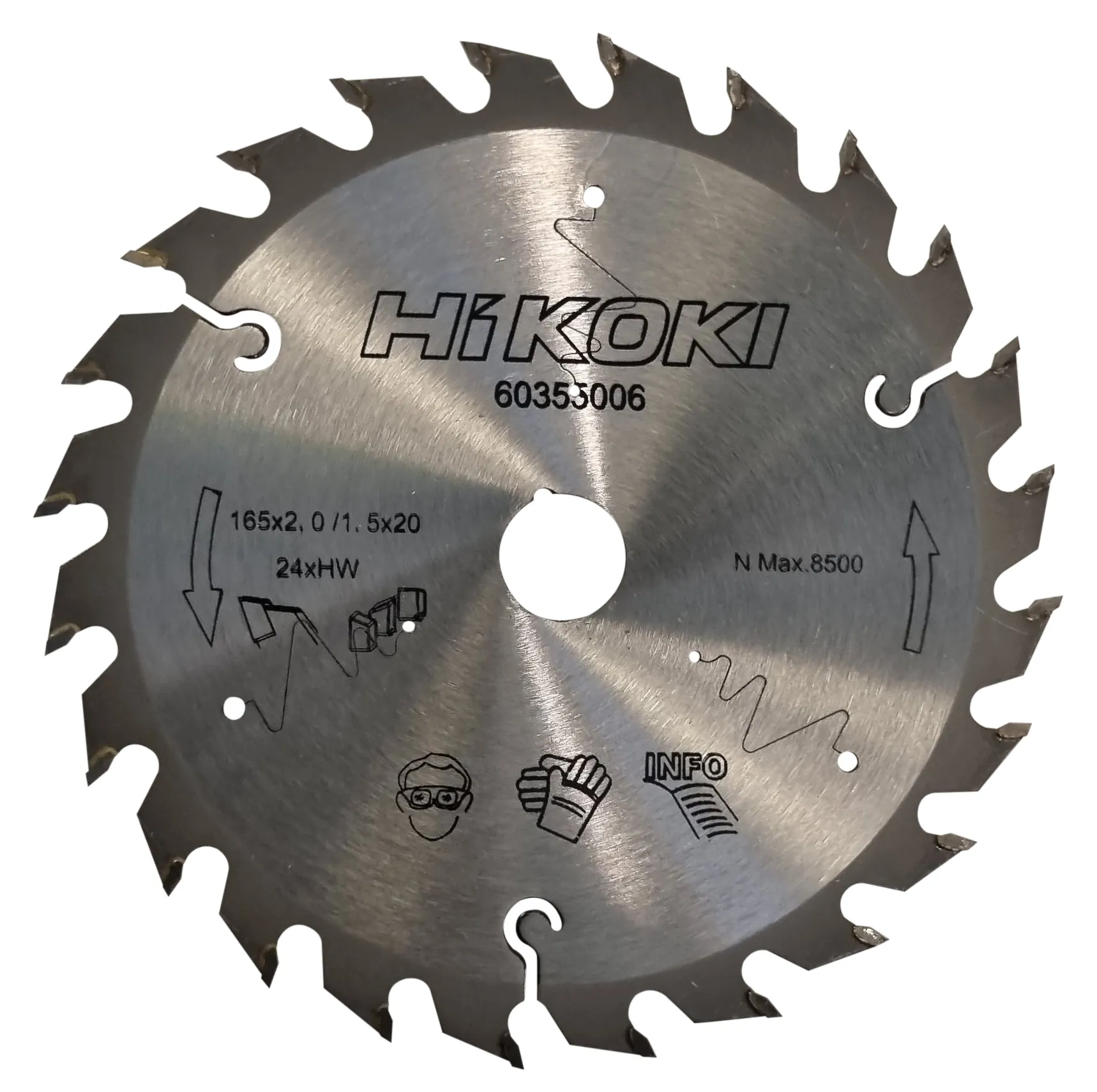 Cirkelsågklinga för trä, 165x2,0x20 mm, 24T