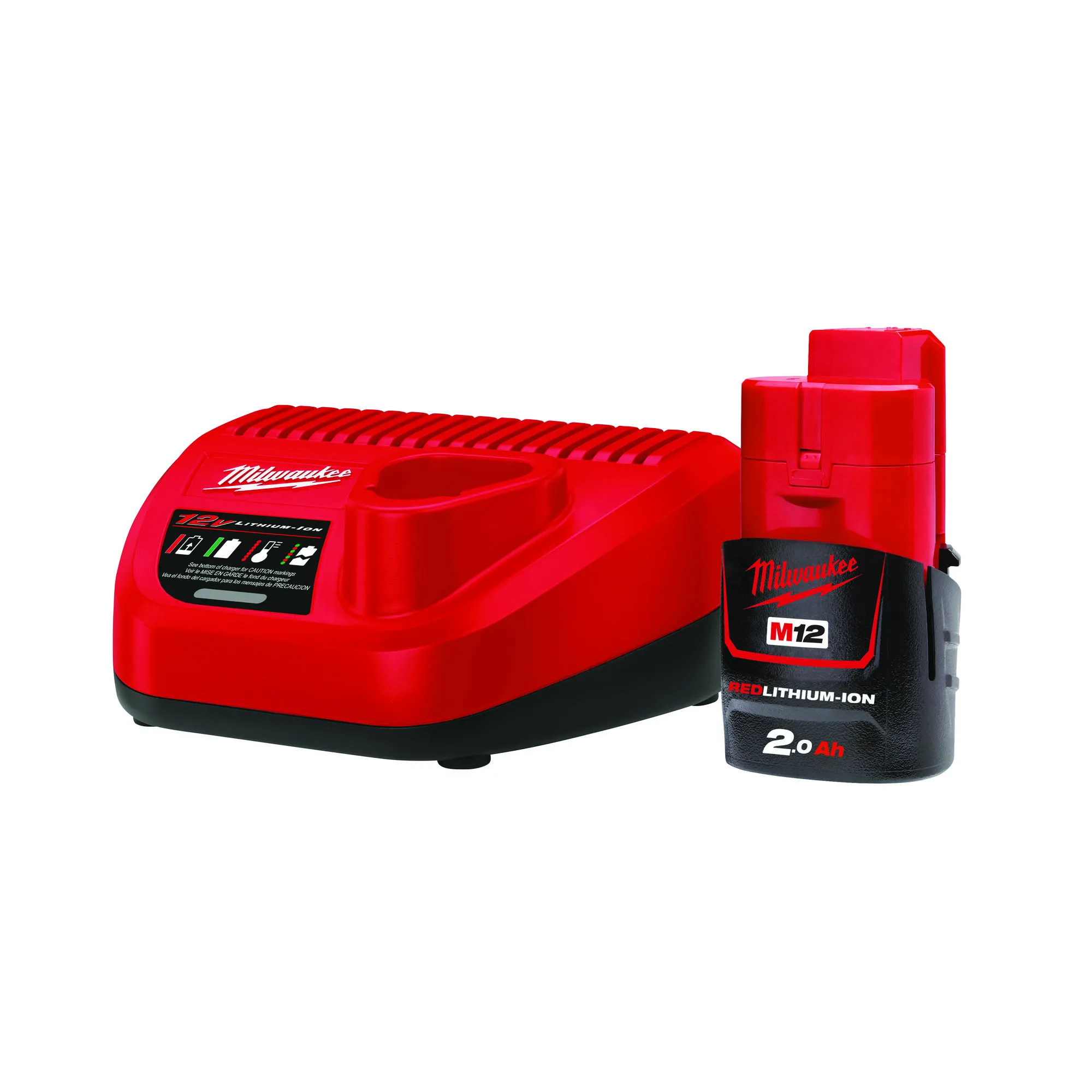Batterikit M12 NRG-201, 2,0Ah batteri og lader.
