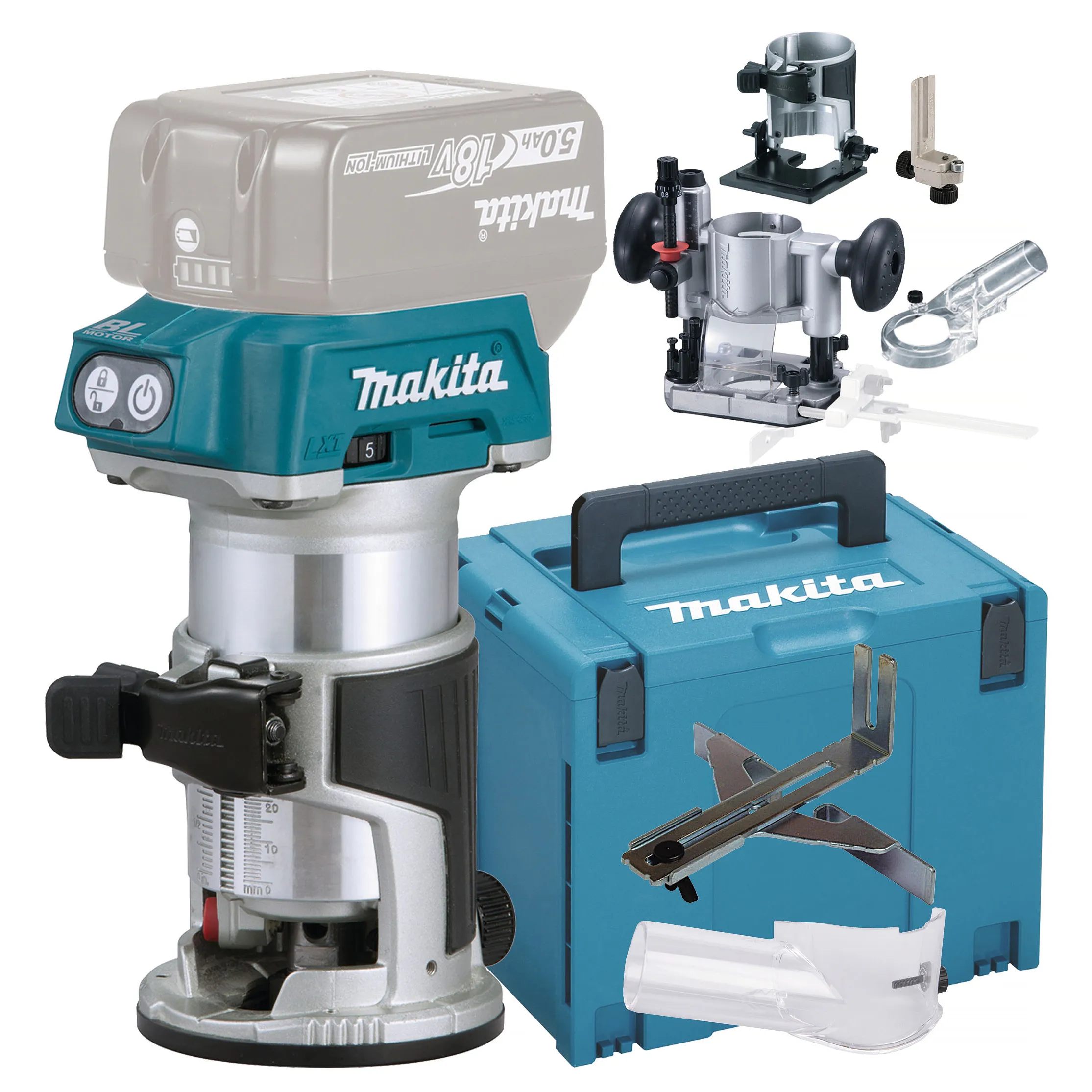 Multifräs LXT DRT50ZJX5, 6 & 8 mm, utan batteri & laddare, inkl. Makpac