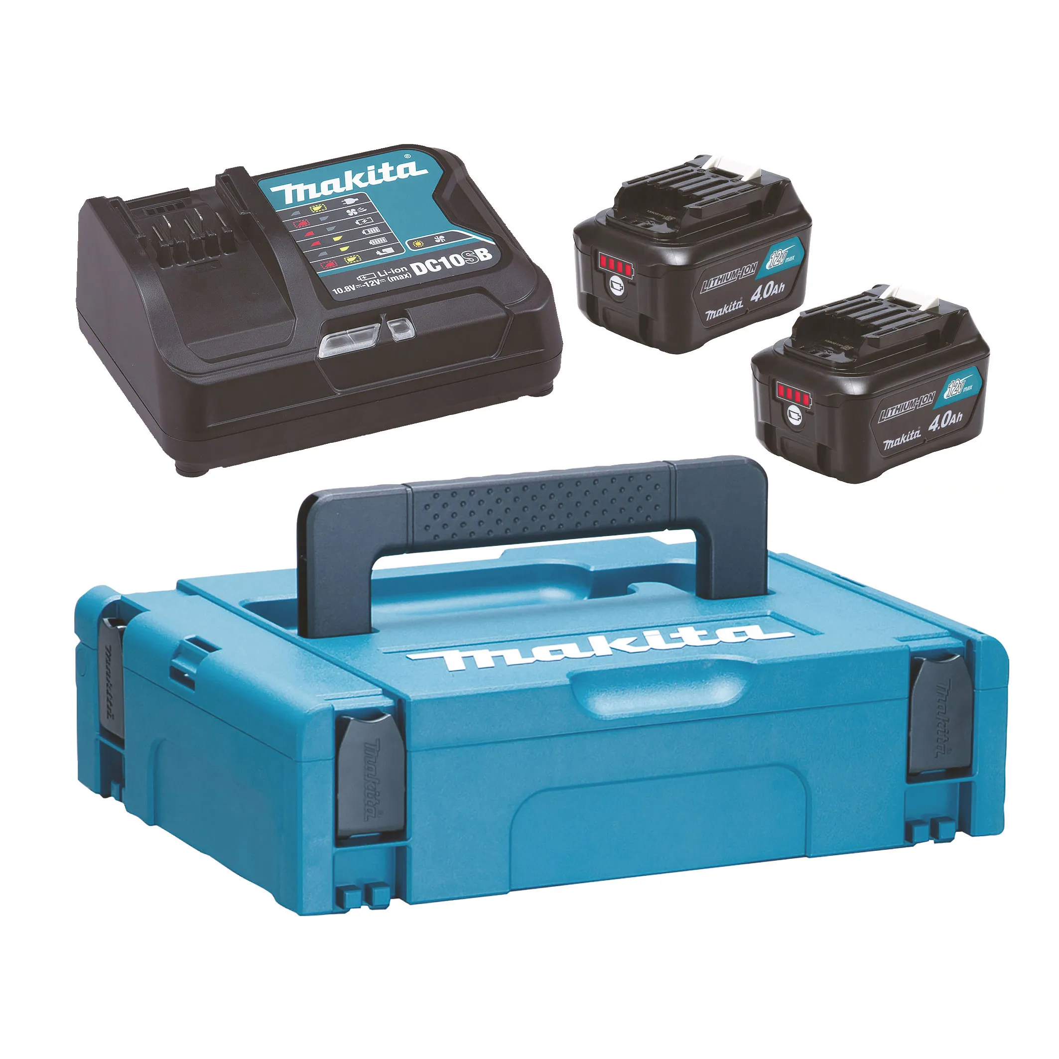 Batterikit CXT 12V 197641-2, 2stk 4,0Ah-batterier, hurtiglader & Makpac.