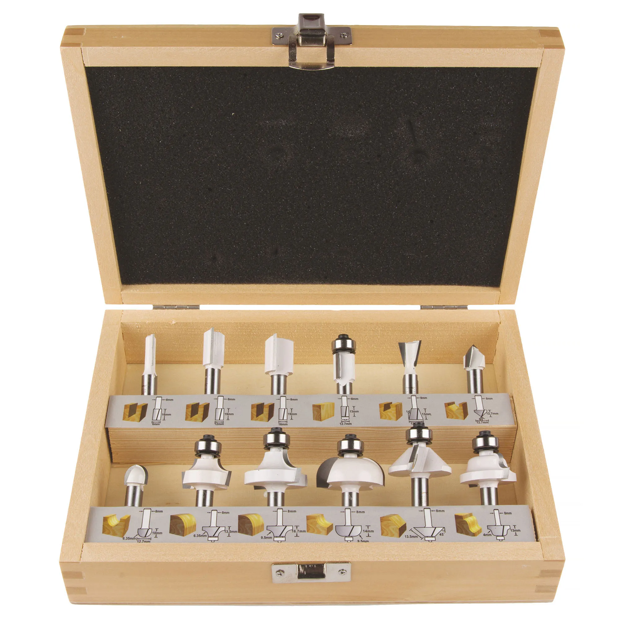 Frässet D-53556, 8 mm, 12 delar
