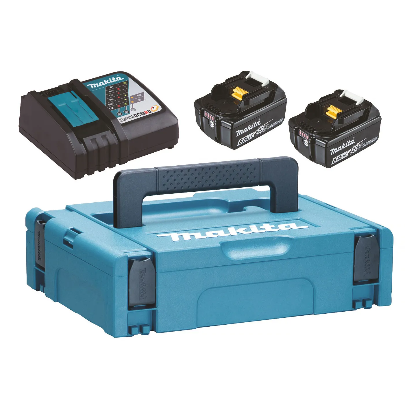 Batterikit LXT 198116-4, 2 st 18V 6,0Ah-batterier, laddare DC18RC & Makpac