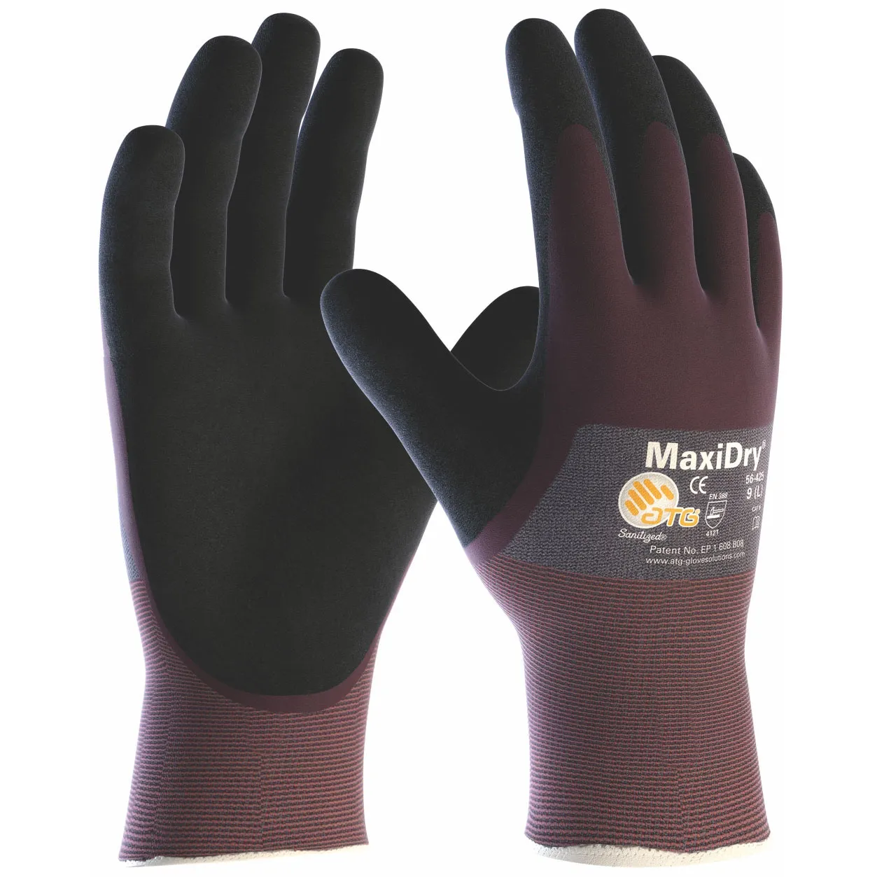 Montagehandske Maxidry 56-425 lila, 3/4 doppad
