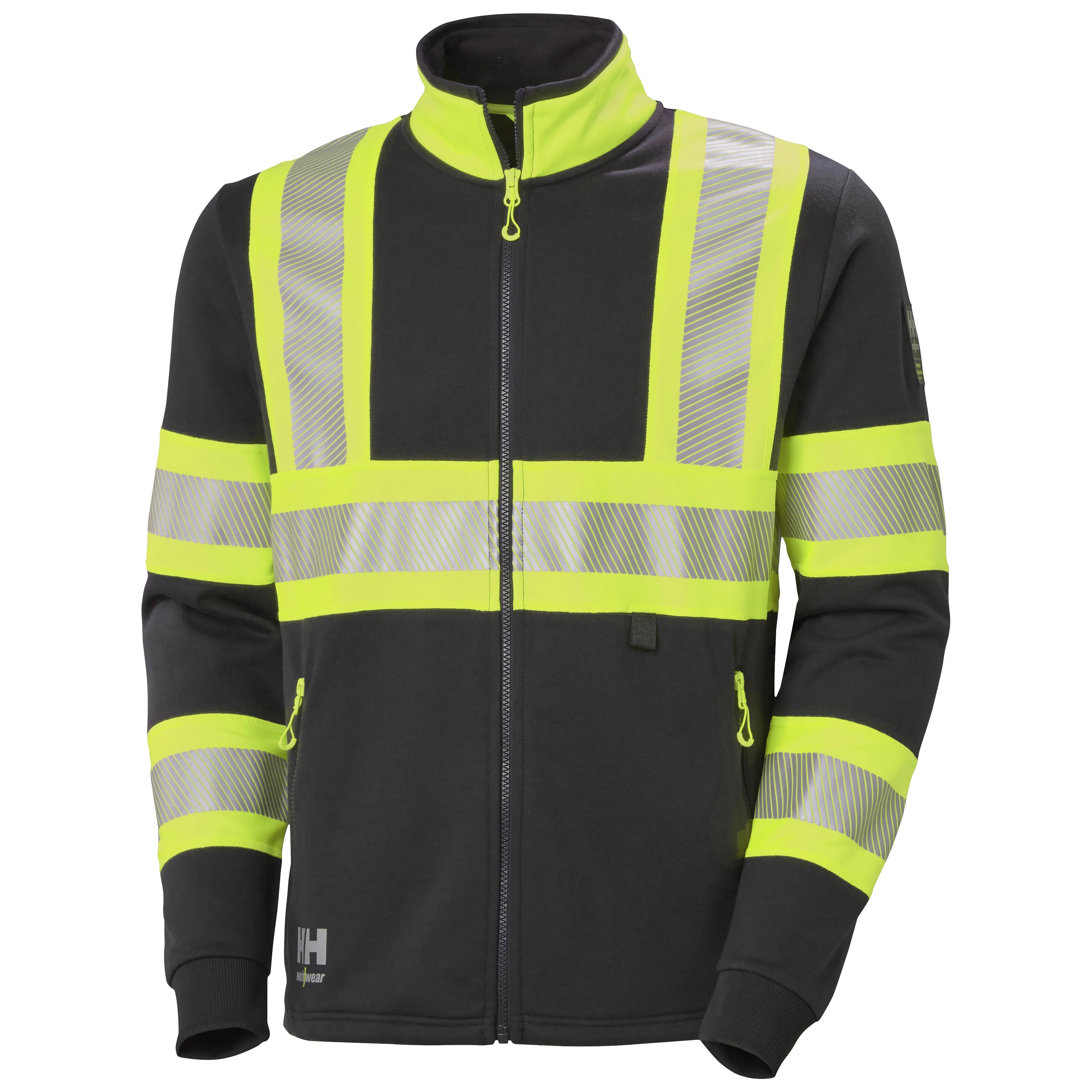 Sweatshirt ICU varsel helzip, svart/gul