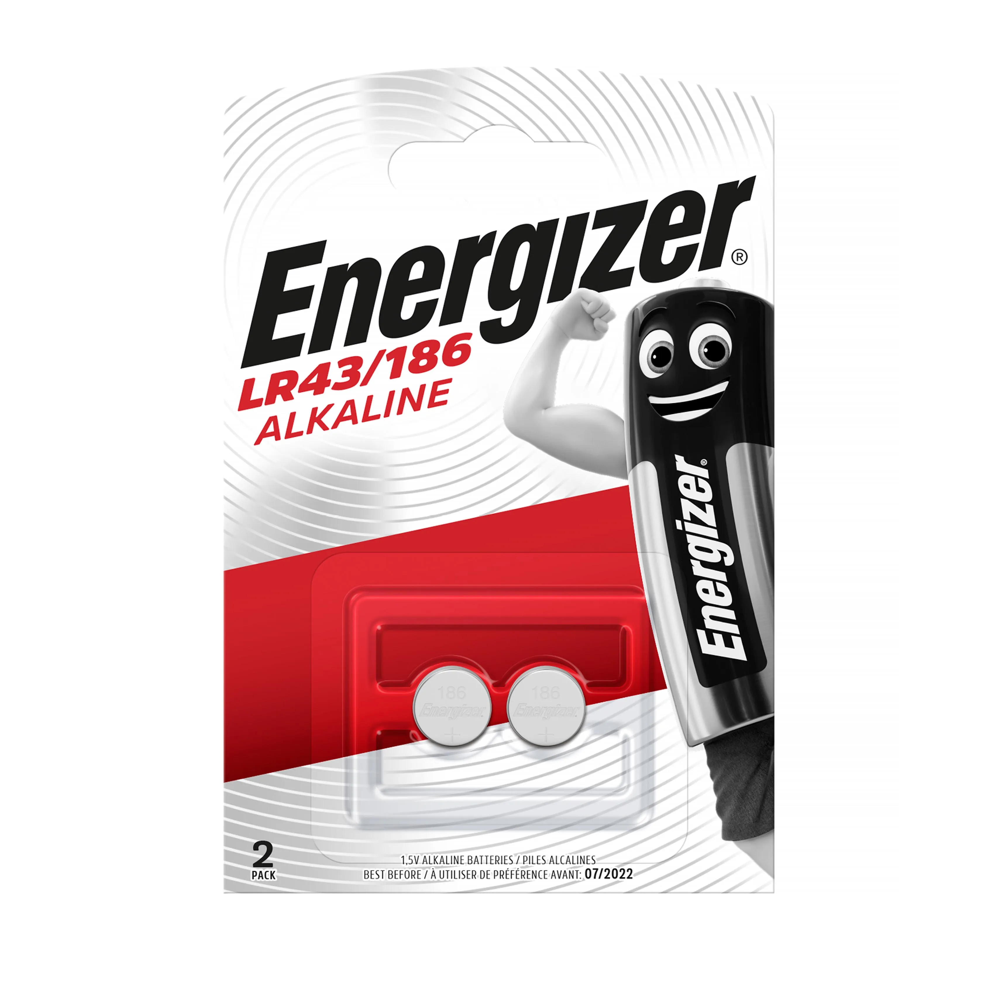 Batteri Alkaline LR43/186, 2-pack
