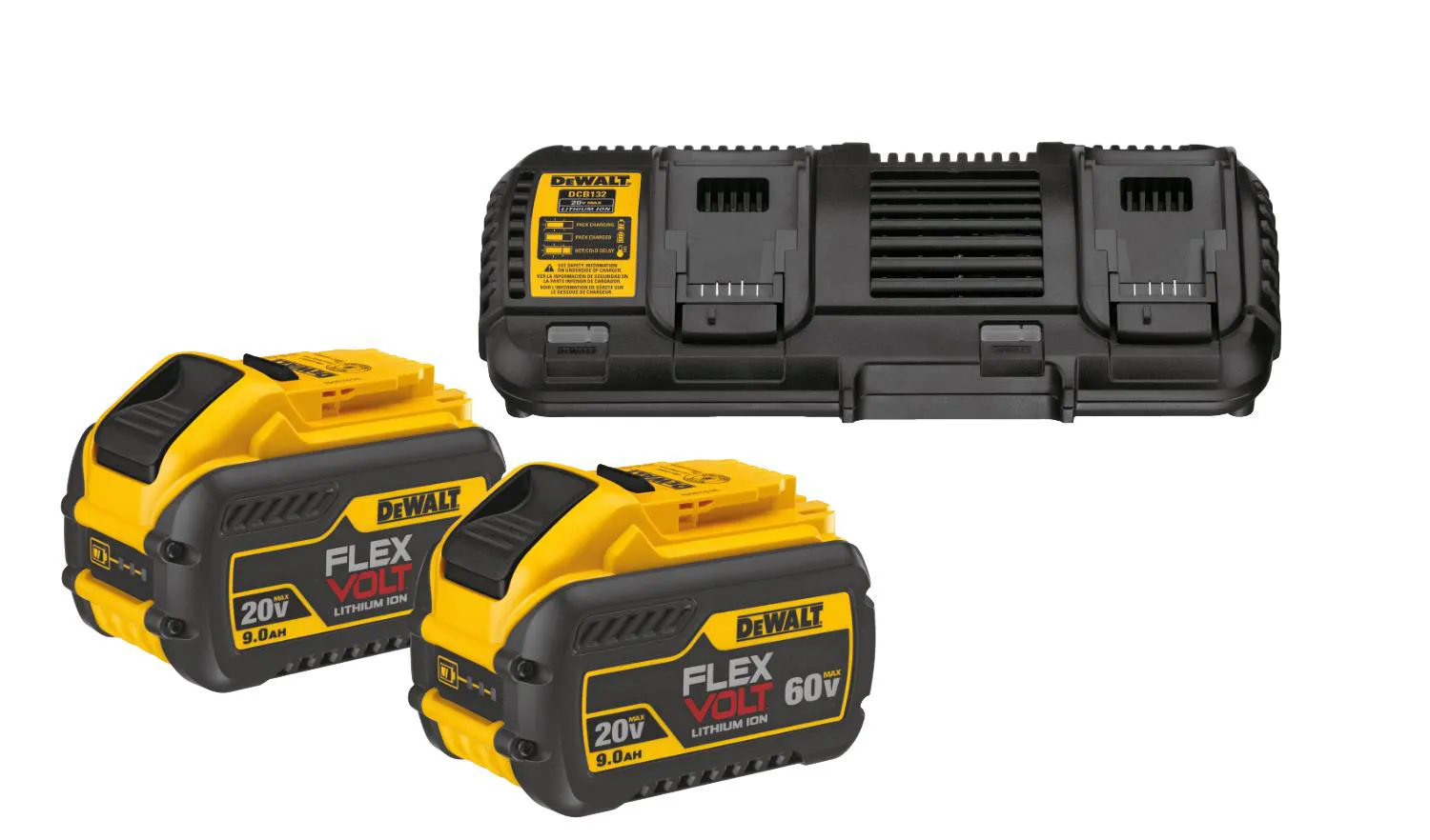 Batterikit DCB132X2QW 54V, 2 stk 9,0 Ah-batterier & dobbellader.