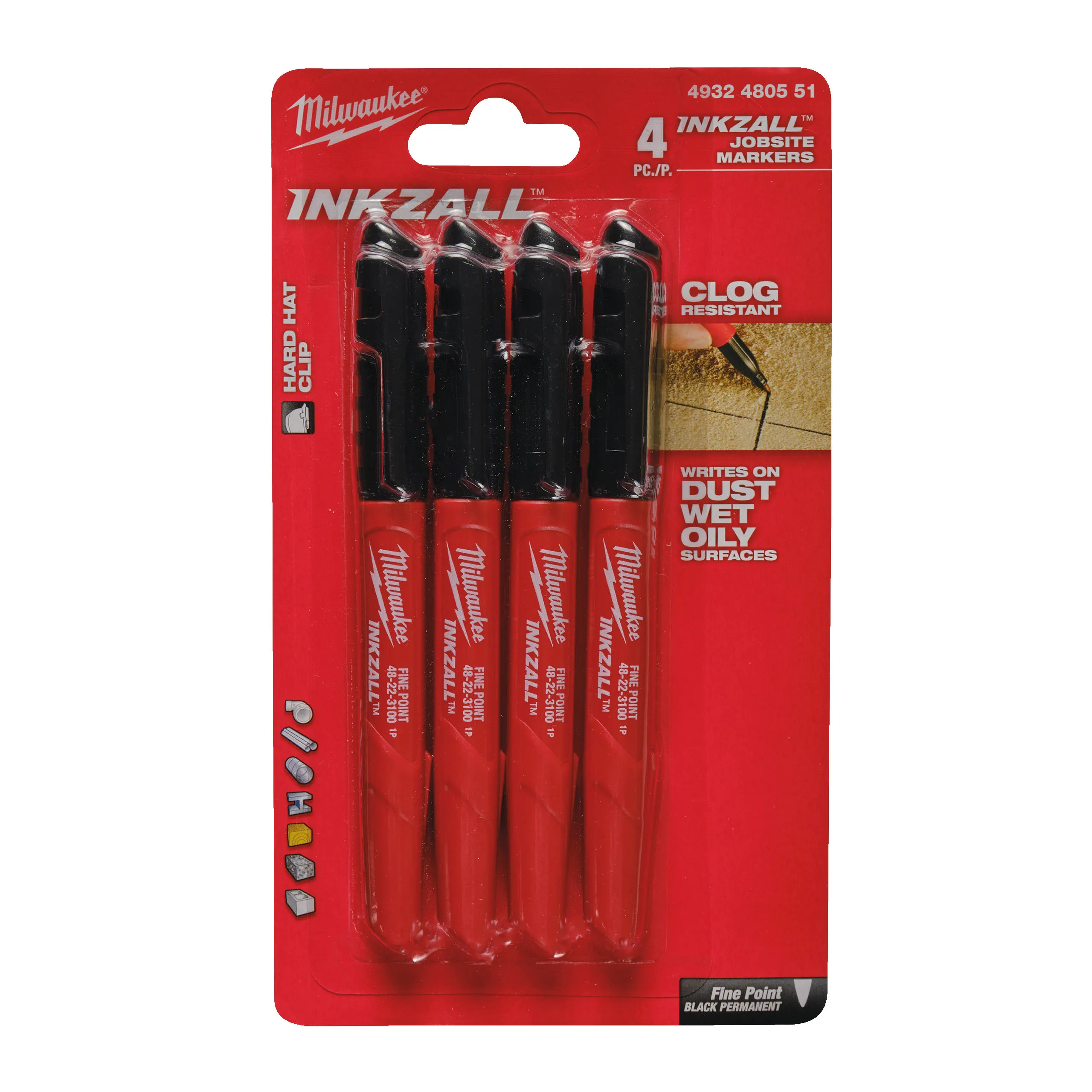 Märkpenna svart, 4-pack