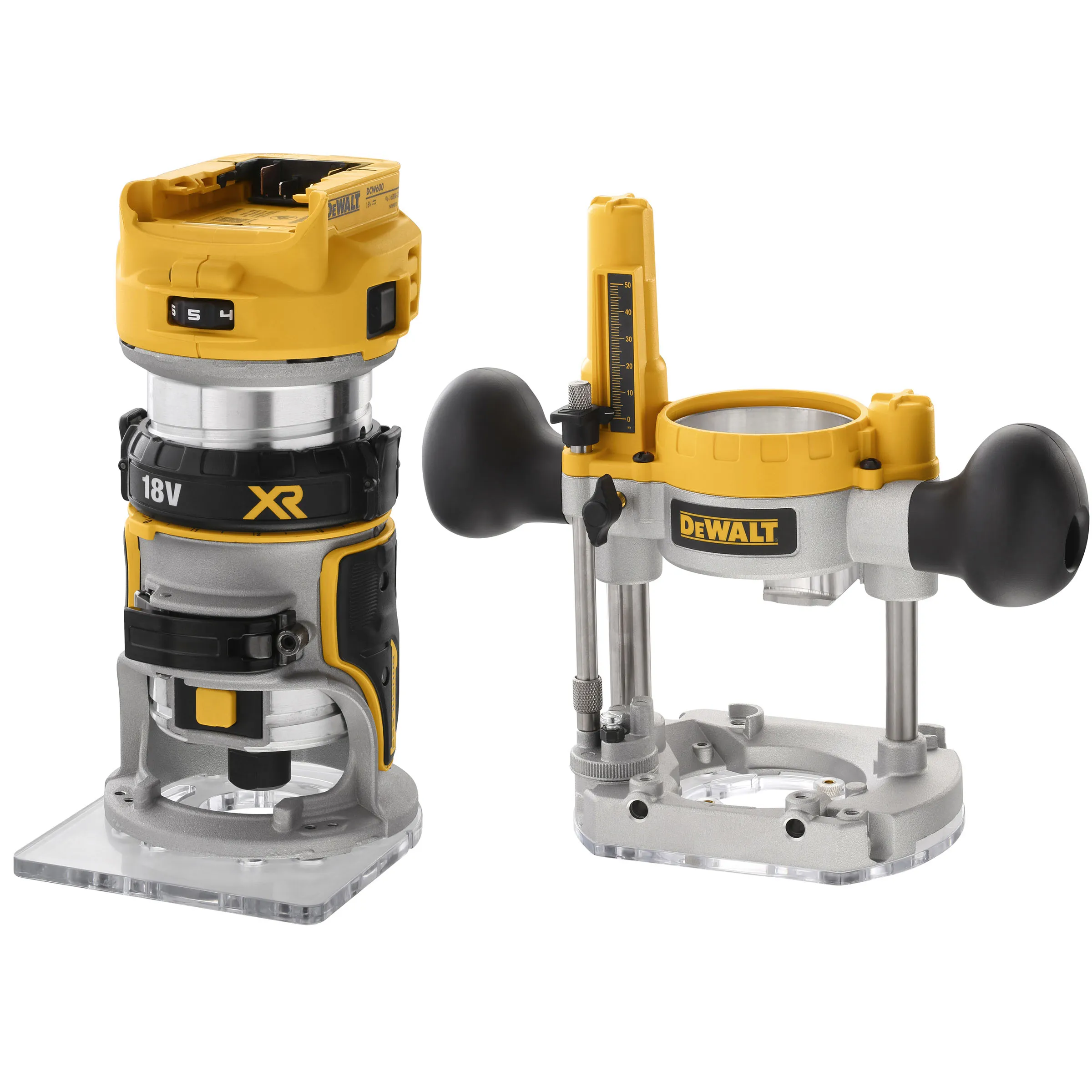 Handöverfräs DCW604N 18V, 8 mm, utan batteri & laddare