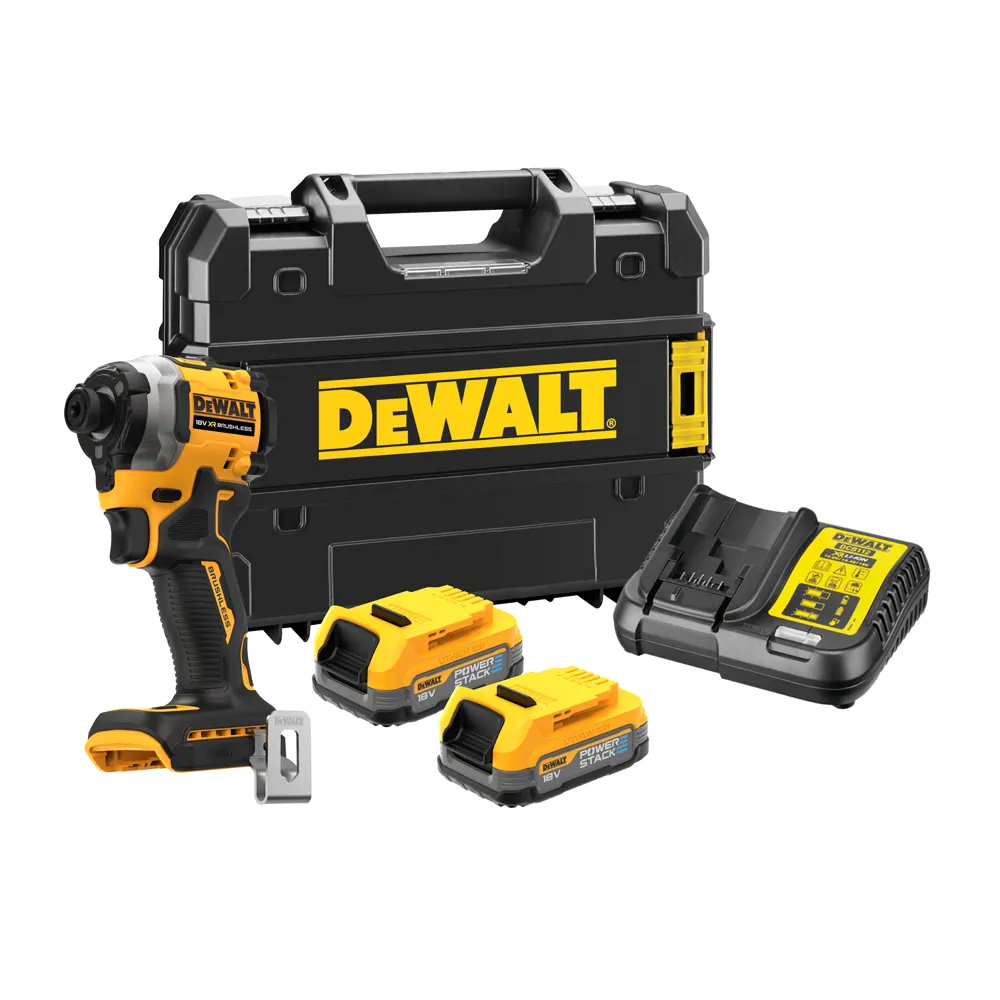 Slagskruvdragare DW DCF850E2T 18V XR, 2 st Powerstack-batteri, TSTAK