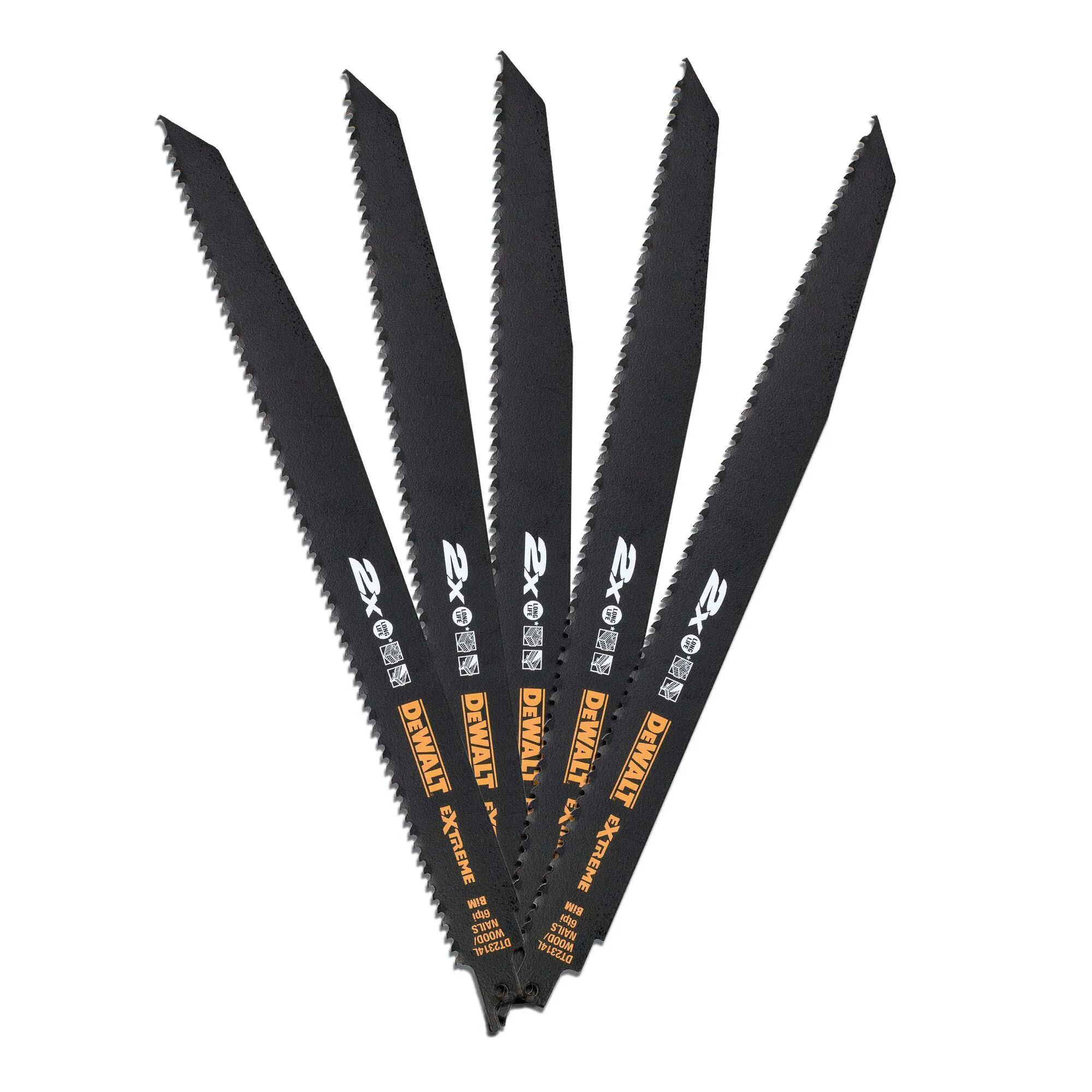 Tigersågsblad för trä med spik, DT2314L-QZ, 305 mm, 5-pack