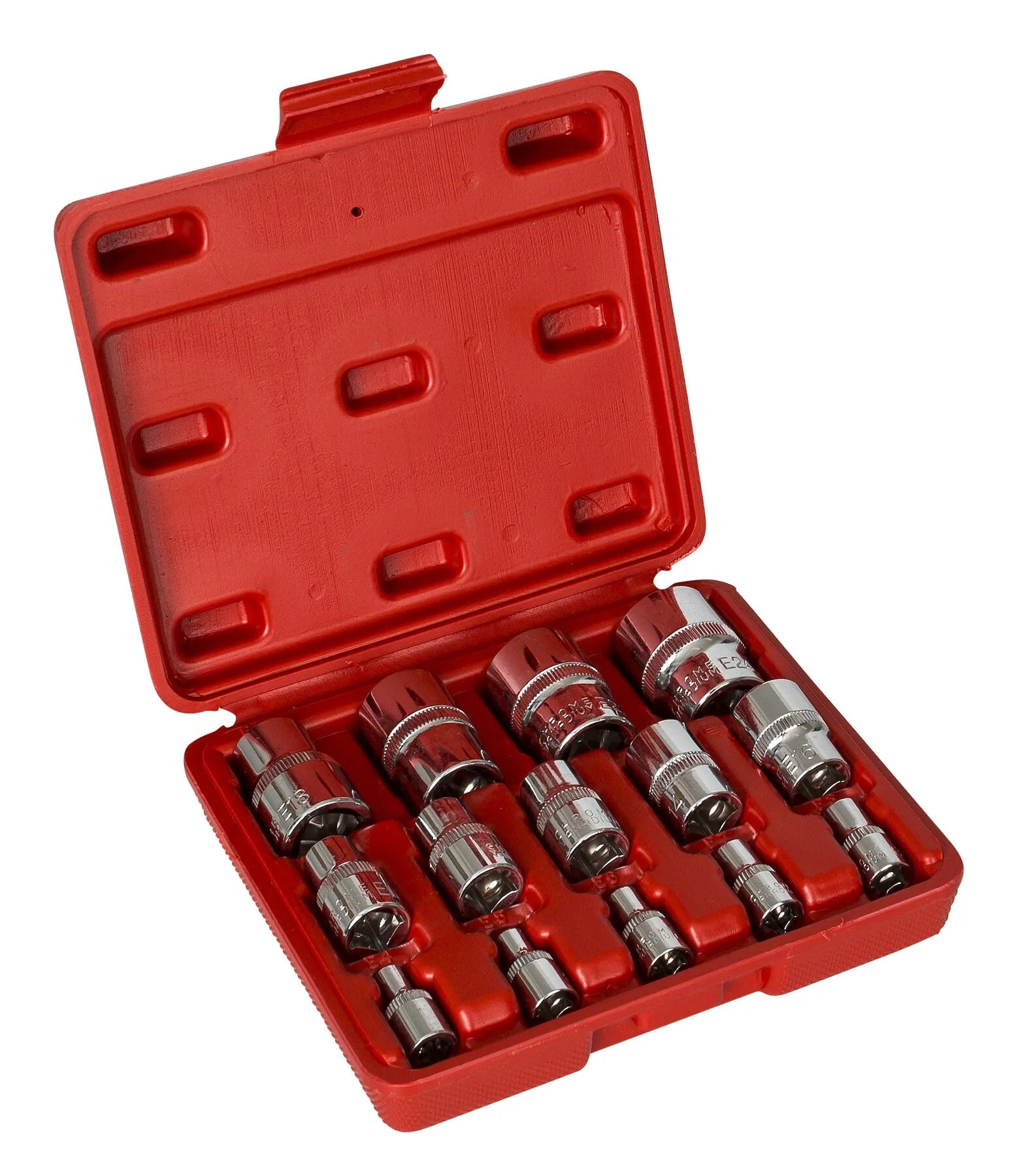 Hylssats E-Torx, 14 st hylsor E4-E24