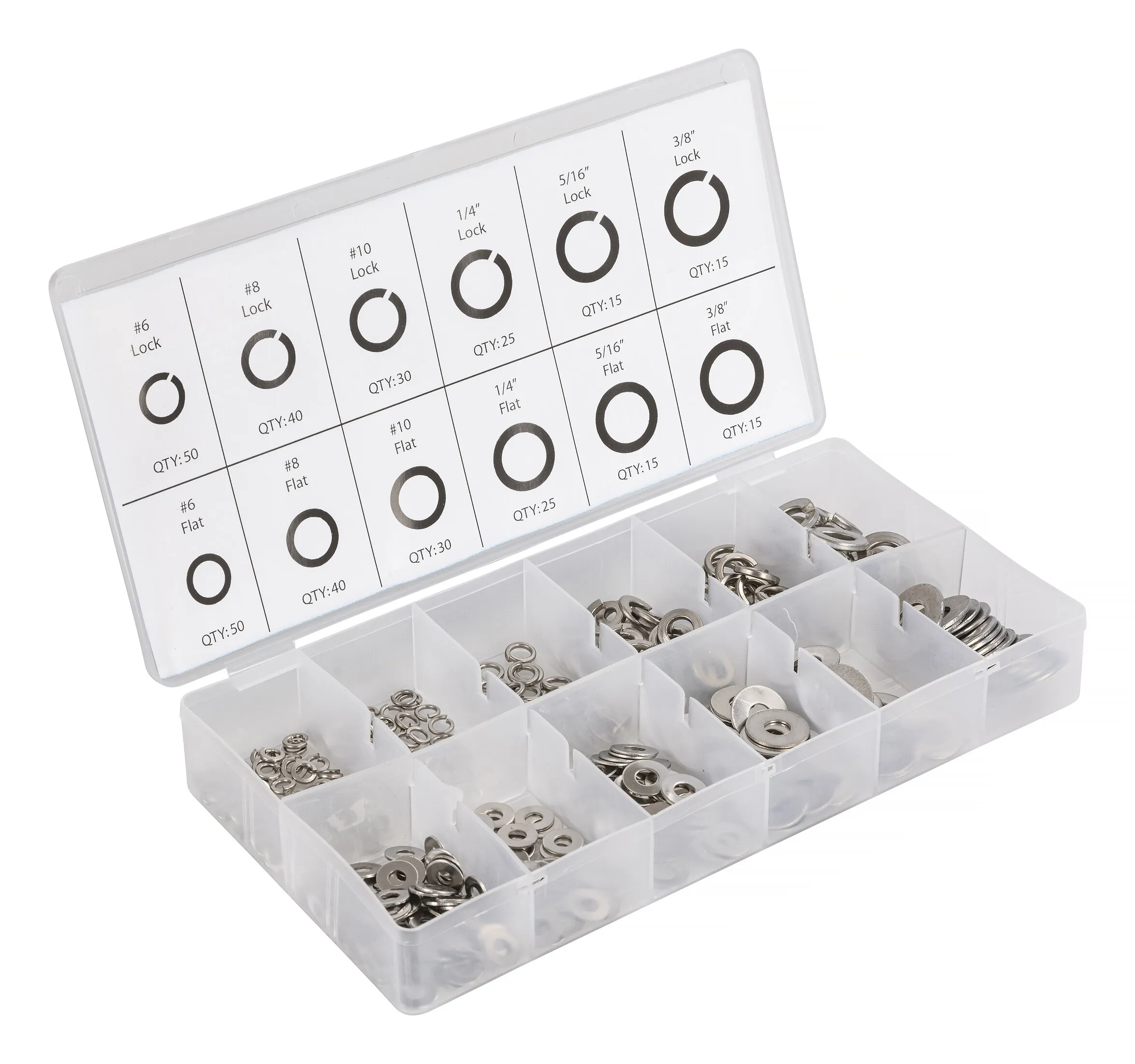 Brickor rostfria, sats, 350 st