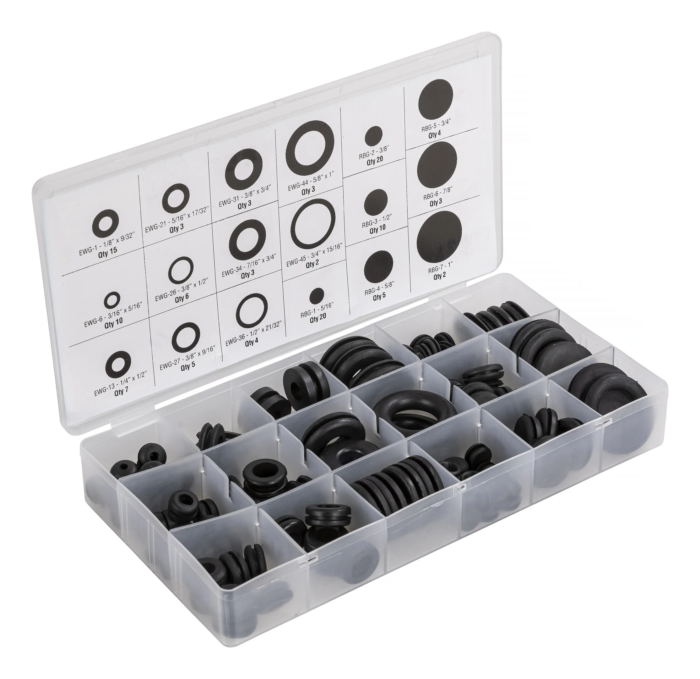 Gummigenomföringsats, 125 st