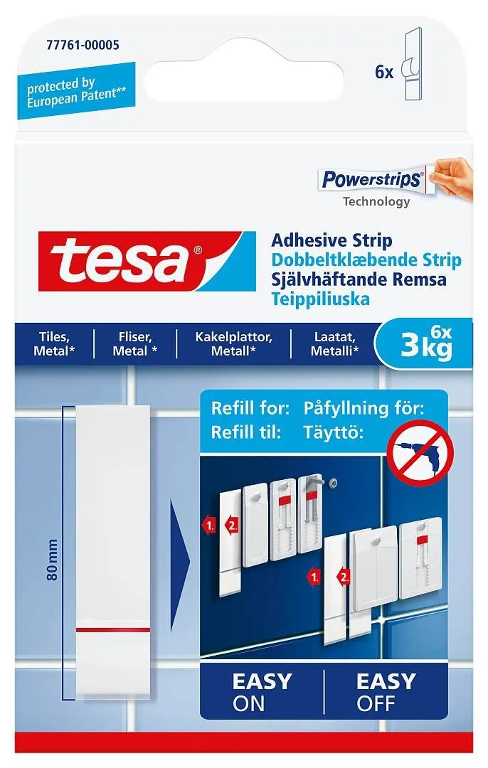 Selvheftende remser for flis og metall, 3 kg, 6 stk.