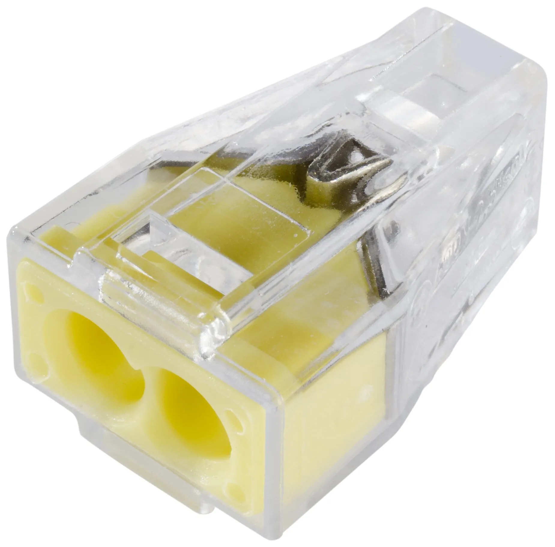 Kopplingsklämma 2-ledare, gul/transparent