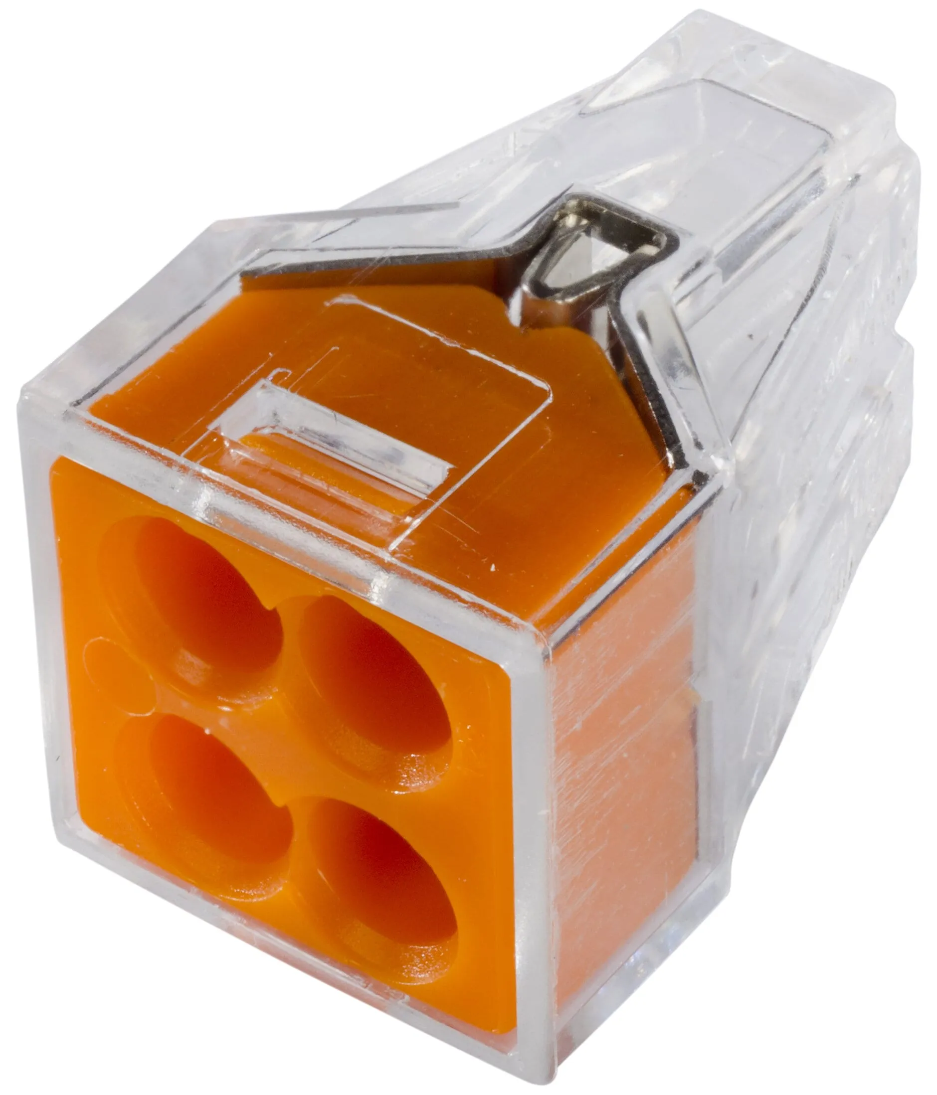 Kopplingsklämma 2-ledare, orange/transparent