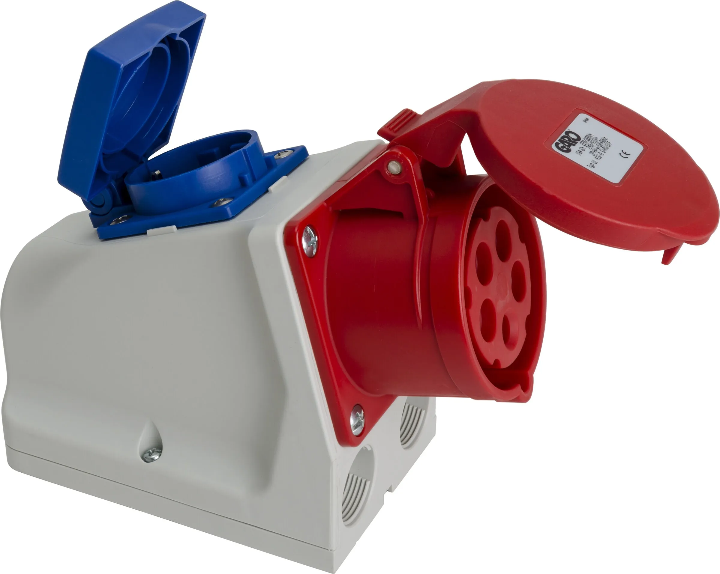 Vegguttak med schuko-uttak CEE, CUI 416-6+CRU+230V 1-fase