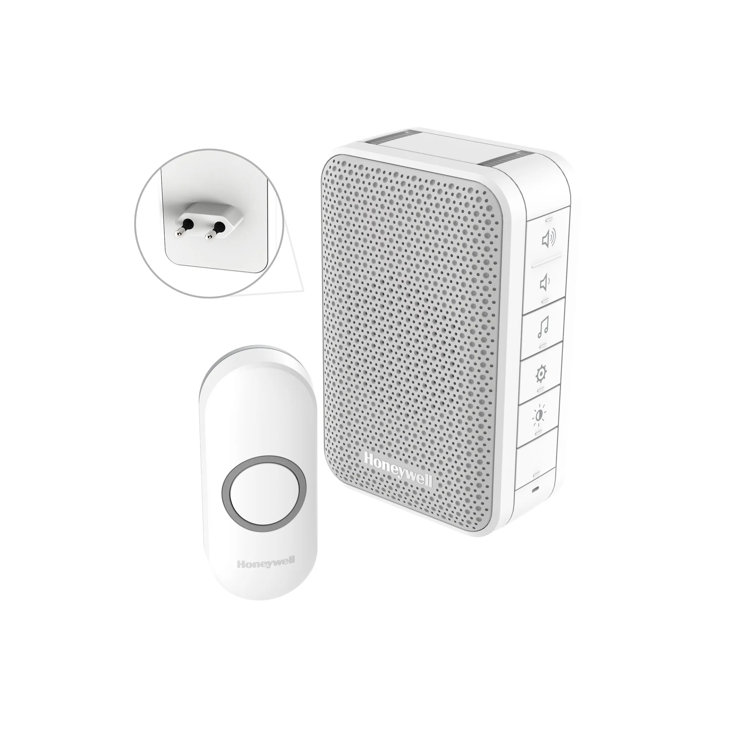 Dörrsignalset, trådlös, plug-in, Serie 3, LED-ljus, 150 m