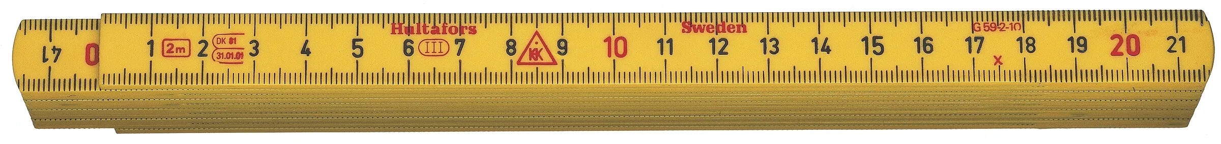 Meterstock, glasfiber, 2 m